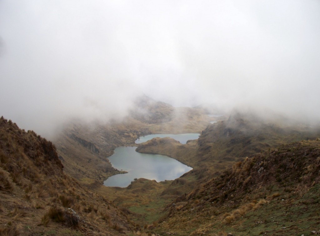 Lake on the Lares Trek From the top of the first pass you look down on a spectacular site, a lake nestled in amongst the hills, water so cold it's nearly ice.