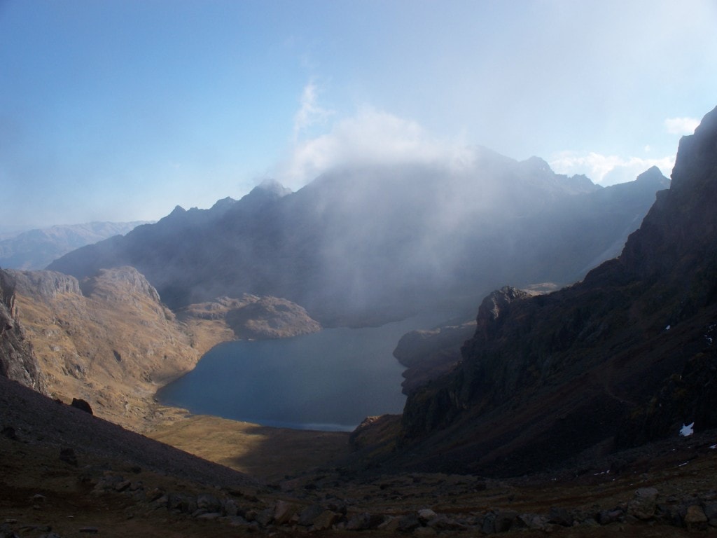 Last Lagoon Standing well above sea level, somewhere around 4700, we looked down at the last lake on our trek. An feeling like nothing else is that of knowing that you won't have to climb uphill anymore.